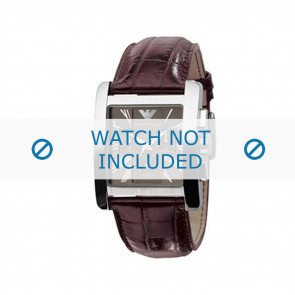 Watch strap Armani AR0185 Leather Brown 28mm