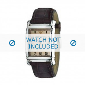 Watch strap Armani AR0234 / AR0402 Leather Dark brown 26mm