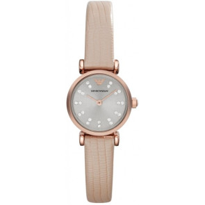 Watch strap Armani AR1687 Leather Beige 10mm