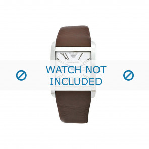 Watch strap Armani AR2008 Leather Dark brown 28mm
