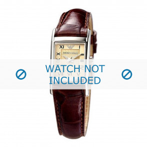 Watch strap Armani AR0254 Leather Brown 16mm