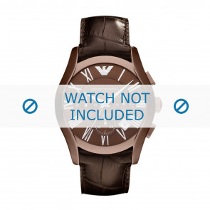Watch strap Armani AR1609 Leather Dark brown 22mm