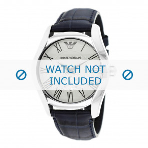 Watch strap Armani AR1666 Leather Blue 22mm