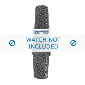 Watch strap Armani AR3123 Leather Anthracite grey 18mm