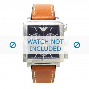 Armani watch strap AR5324  Leather Cognac + white stitching