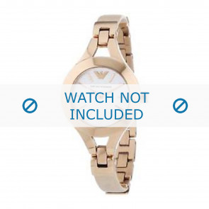 Watch strap Armani AR7354 Leather Cream white / Beige