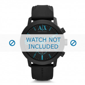 Armani watch strap AX-1356 Silicone Black 24mm 