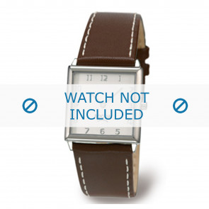 Boccia watch strap 3115-05 (BO3115-05-40DBR) Leather Brown + white stitching
