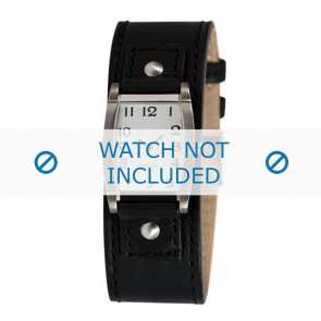 Boccia watch strap 3147-02-BO3147-02-40 Leather Black 25mm + black stitching