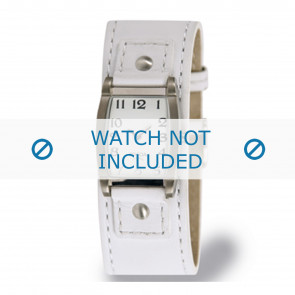 Boccia watch strap 3147-04-BO3147-04-40 Leather White 25mm + white stitching