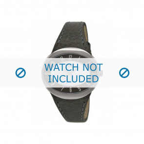Watch strap Boccia 3165-15 Leather Grey 15mm