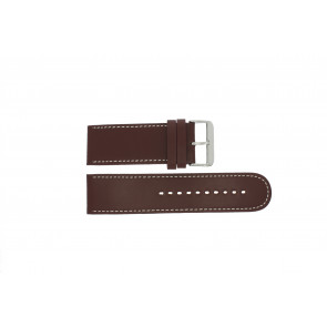 Prisma watch strap 28BR Leather Brown 28mm + white stitching