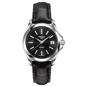 Certina watch strap C610017276 / C0062071603100A / C0062071605100A / C0042106605600A / C0252101605700A / C0042101605600A Leather Black 16mm + black stitching