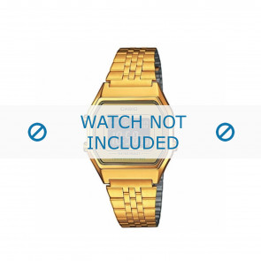 Casio watch strap LA680WEGA-9BER / LA680WEGA-9B  Steel Gold (Doublé)  