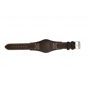 Fossil watch strap CH2599 Leather Dark brown 22mm 