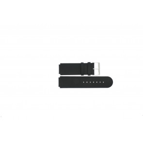 Jacques Lemans watch strap DC-210 / 1-1867A Leather Black 20mm + black stitching