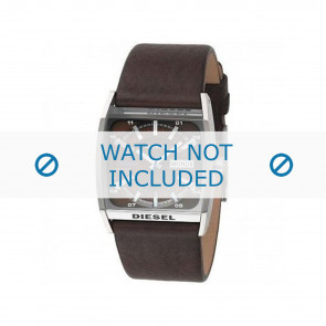 Watch strap Diesel DZ1293 Leather Dark brown 28mm