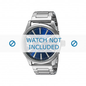 Diesel watch strap DZ1763 Metal Silver 24mm