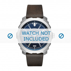 Watch strap Diesel DZ1787 Leather Dark brown 22mm