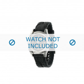 Diesel watch strap DZ2149 Leather Black 20mm + black stitching