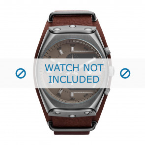 Watch strap Diesel DZ4293 Leather Dark brown 28mm