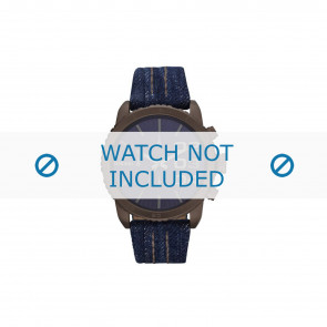 Diesel watch strap DZ5354 Leather Blue 22mm + brown stitching