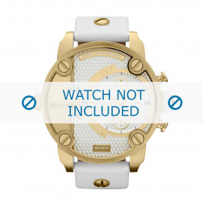 Watch strap Diesel DZ7273 Leather White 24mm