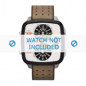 Diesel watch strap DZ7303 Leather Cream white / Beige 24mm