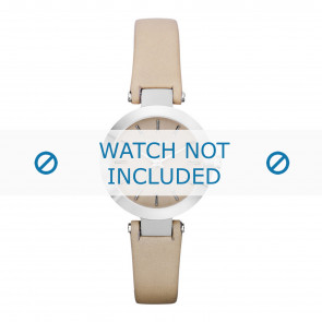 DKNY watch strap NY8783 Leather Cream white / Beige 13mm + standard stitching
