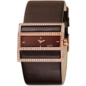 Watch strap Esprit ES-103072003 Leather Dark brown 30mm