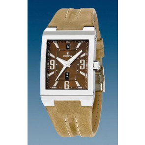 Watch strap Festina F16185-4 Leather Light brown 16mm