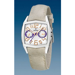 Festina watch strap F16263-2 Leather Beige + beige stitching