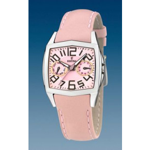 Festina watch strap F16263-3 Leather Pink + default stitching