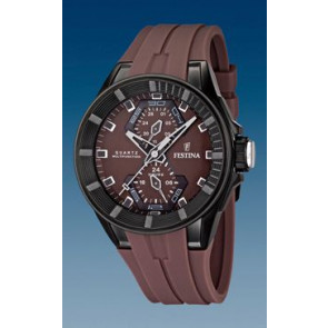 Watch strap Festina F16612-2 / F16611-2 Rubber Brown 18mm