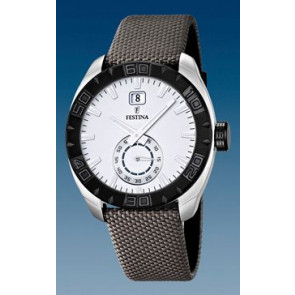 Festina watch strap F16674-1 Leather Grey