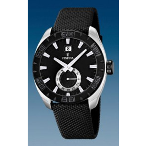 Festina watch strap F16674-4 Leather Black