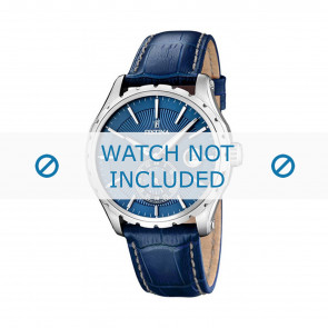 Festina watch strap F16486/6 Leather Blue 23mm + white stitching