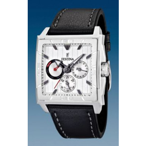 Watch strap Festina F16568/1 Leather Black 28mm