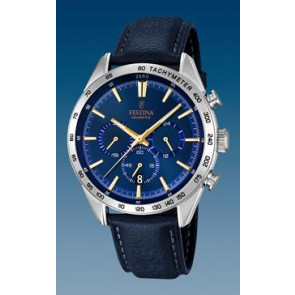 Watch strap Festina F16844 Leather Blue