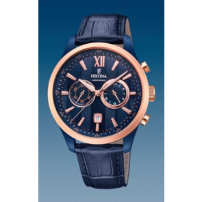 Watch strap Festina F16998 Leather Blue