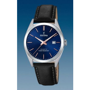 Watch strap Festina F20446 Leather Black