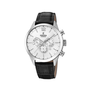 Watch strap Festina F20542 Leather Black