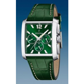 Watch strap Festina F20636/03 Leather Green 28mm
