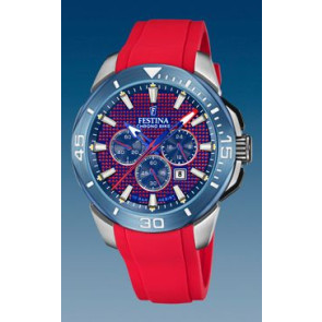 Watch strap Festina F20642/2 Rubber Red