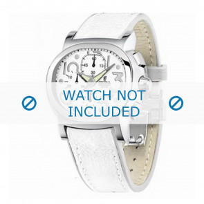 Festina watch strap F16125.7 Leather White 23mm + white stitching