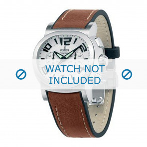 Festina watch strap F16126.2 Leather Brown 20mm + white stitching