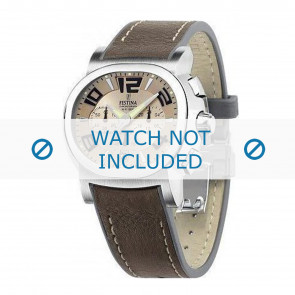 Watch strap Festina F16126-4 Leather Dark brown 23mm
