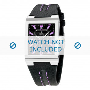 Watch strap Festina F16185-B / F16295-3 Leather Black 16mm