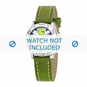 Festina watch strap F16244-3 Leather Green + white stitching