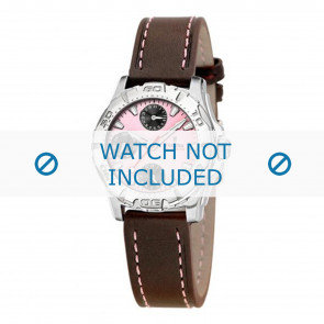 Festina watch strap F16244-4 Leather Dark brown + white stitching